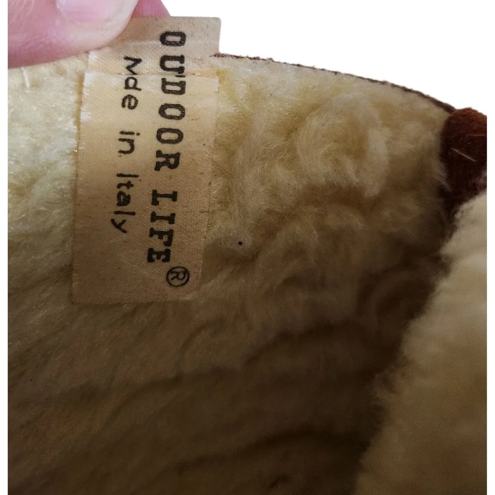 Vintage Women's Winter Boots Suede Faux Fur Sherpa Wedge‎ Size 7 Made In Italy